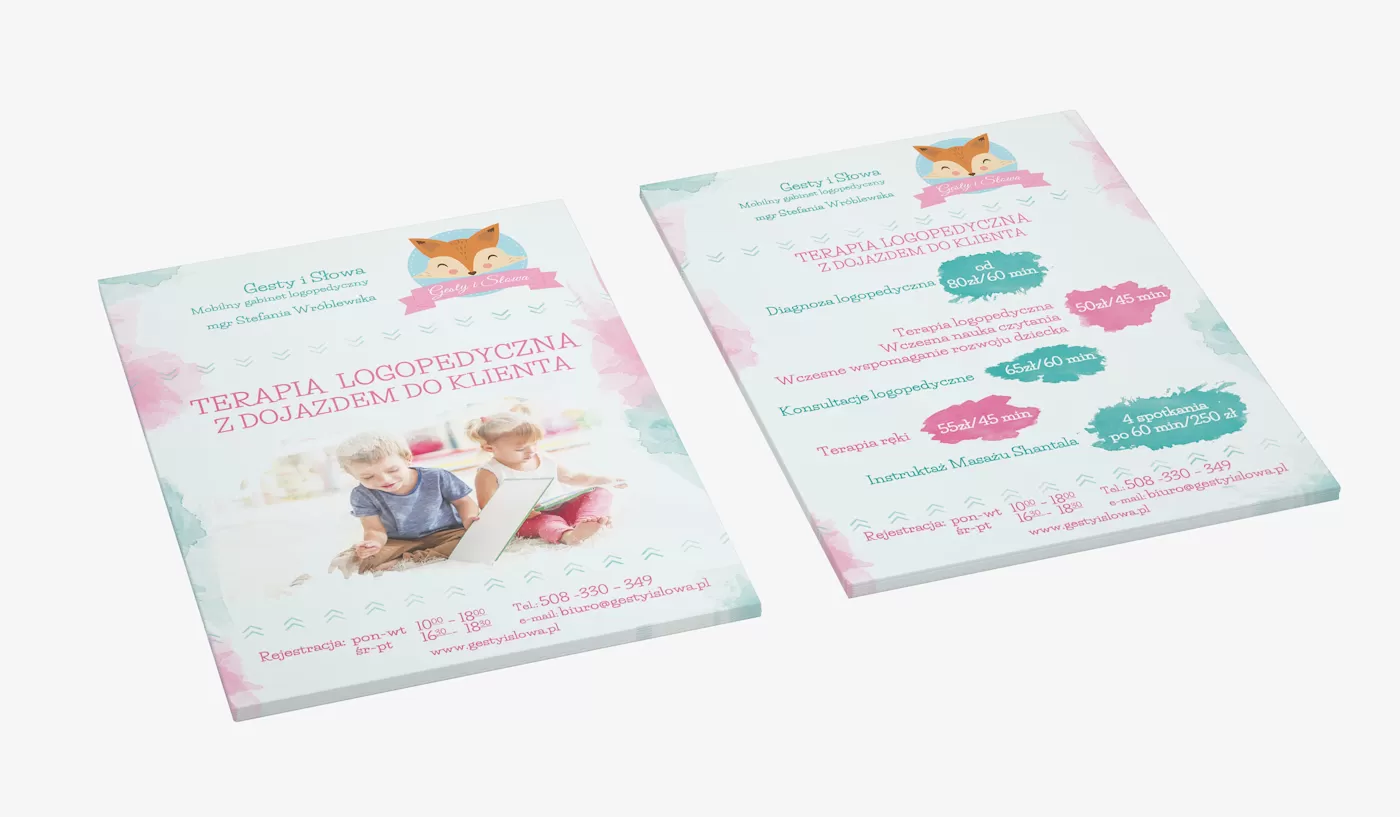ulotki zator, materiały reklamowe zator, projekt ulotek