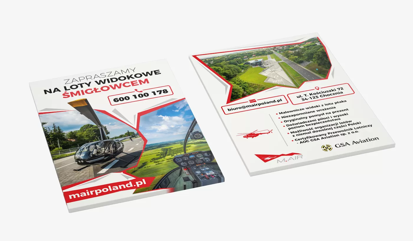 ulotki zator, materiały reklamowe zator, projekt ulotek