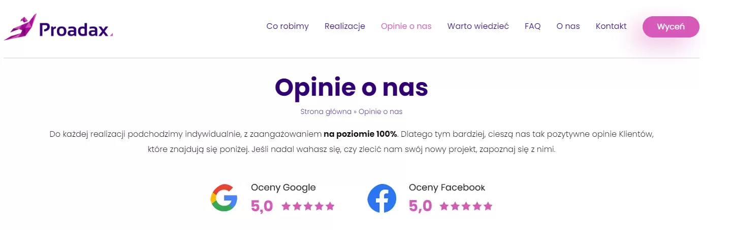opinie - Agencja Interaktywna Proadax